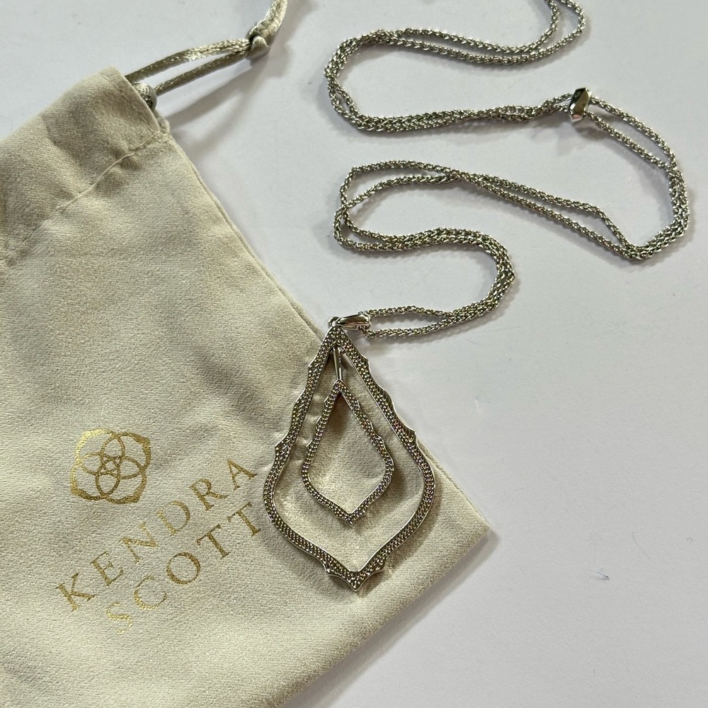 Kendra Scott Simon Silver Tone Adjustable Pendant Necklace